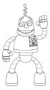 Friendly Robot Kids Coloring Cartoon Character