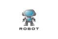 Friendly Robot Logo Modern Design vector template