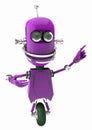 Friendly robot pointing on something Royalty Free Stock Photo