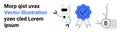 Futuristic Robot, Checkmark Badge, Cryptocurrency Symbol