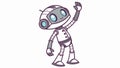 Friendly robot waving hello, symbolizing technology and future interaction, vector design Generative AI Royalty Free Stock Photo