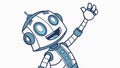 Friendly robot waving hello, symbolizing technology and future interaction, vector design Generative AI Royalty Free Stock Photo