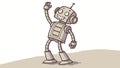 Friendly Robot Waving Hello: Technology AI Companion Vector, vector design Generative AI Royalty Free Stock Photo