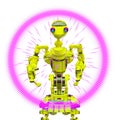 Friendly robot in white background