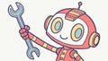 Friendly Robot with Wrench, Maintenance and Tech, vector design Generative AI Royalty Free Stock Photo