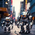 friendly robots exploring futuristic cities k uhd very detaile