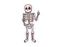 Friendly Skeleton Giving Recommendation and Thumbs Up Gesture Royalty Free Stock Photo