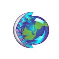 Friendly small Planet is in the jaws of the ice monster, it is cozy and warm. Vector Illustration april 22 earth day, world global Royalty Free Stock Photo