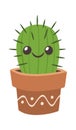 Friendly smiling green cacti pot Royalty Free Stock Photo