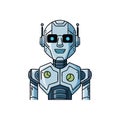 (Friendly Smiling Robot Avatar. An approachable AI automaton, symboliz Royalty Free Stock Photo