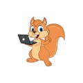 Friendly squirrel with his laptop Royalty Free Stock Photo