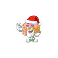 Friendly strawberry cream pancake Santa cartoon character design with ok finger Royalty Free Stock Photo