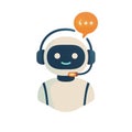Friendly AI Chatbot Assistant Icon with Headset Customer Support Automation Concept Royalty Free Stock Photo