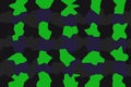 A friendly team of dark, green, dark blue abstractions make up a creative background for the computer screen, phone, tablet.