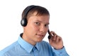 A friendly telephone operator Royalty Free Stock Photo