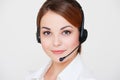 Friendly telephone operator Royalty Free Stock Photo