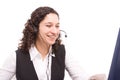 Friendly telephone operator Royalty Free Stock Photo