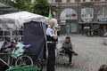 FRIENDLY VISIT BY POLICE TO HOMELESS