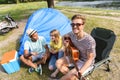 Friendly young people entertaining in nature Royalty Free Stock Photo