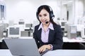 Friendly young woman operator Royalty Free Stock Photo