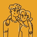 close friends hugging vector illustration Royalty Free Stock Photo