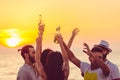 Friends Beach Party Drinks Toast Celebration Concept Royalty Free Stock Photo