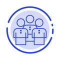Friends, Business, Group, People, Protection, Team, Workgroup Blue Dotted Line Line Icon