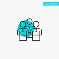 Friends, Business, Group, People, Protection, Team, Workgroup turquoise highlight circle point Vector icon