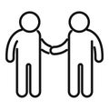 Friends care icon outline vector. Family love Royalty Free Stock Photo