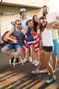 Friends Celebrating 4th Of July Holiday Royalty Free Stock Photo