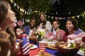 Friends Celebrating 4th Of July Holiday With Backyard Party Royalty Free Stock Photo