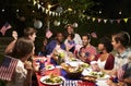 Friends Celebrating 4th Of July Holiday With Backyard Party Royalty Free Stock Photo