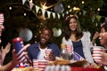 Friends Celebrating 4th Of July Holiday With Backyard Party Royalty Free Stock Photo