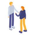 Friends conversation icon, isometric style