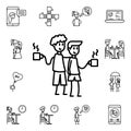 Friends drink coffee icon. Detailed set of friendship icons. Premium quality graphic design. One of the collection icons for