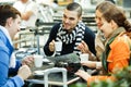 Friends drinking coffee outdoors Royalty Free Stock Photo