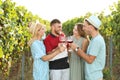 Friends drinking wine and having fun Royalty Free Stock Photo