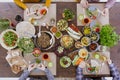 Friends eating healthy lunch Royalty Free Stock Photo