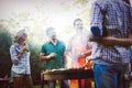 Friends enjoying bbq party Royalty Free Stock Photo