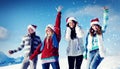 Friends Enjoyment Winter Holiday Christmas Concept