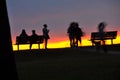 Friends Excite at Deep Sunset Light