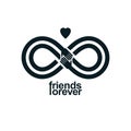 Friends Forever, everlasting friendship conceptual vector symbol