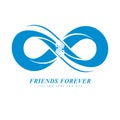 Friends Forever, everlasting friendship unusual vector logo comb