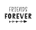 Friends Forever lettering, isolated on white Royalty Free Stock Photo