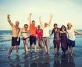 Friends Freedom Summer Beach Vacations Concept