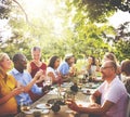 Friends Friendship Outdoor Dining People Concept Royalty Free Stock Photo