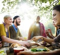 Friends Friendship Outdoor Dining People Concept Royalty Free Stock Photo