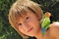 Friends - Girl with Parakeet