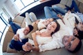 Friends group get relaxed at home Royalty Free Stock Photo