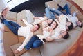 Friends group get relaxed at home Royalty Free Stock Photo